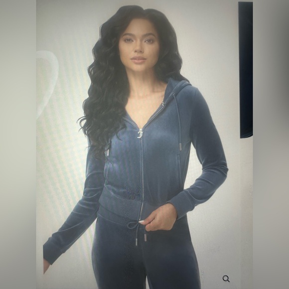 OG BIG BLING VELOUR HOODIE in MIDNIGHT SEA- BRAND NEW - Picture 3 of 3